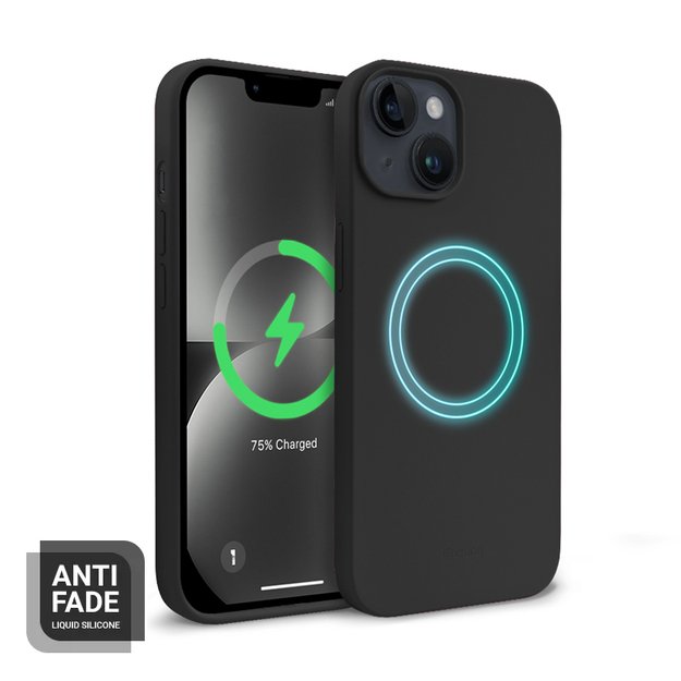 „Crong Color Cover“ magnetinis dėklas, skirtas „iPhone 14/13“ (juodas) 2