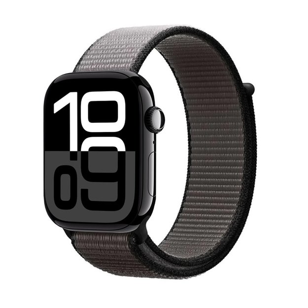 Crong Nylon – sportinė apyrankė, skirta Apple Watch 44/45/46/49 mm (nakties pilka)