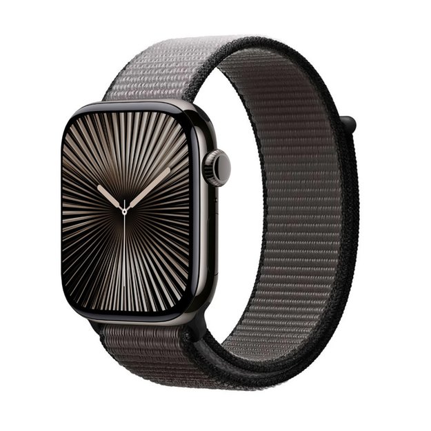 Crong Nylon – sportinė apyrankė, skirta Apple Watch 44/45/46/49 mm (nakties pilka)