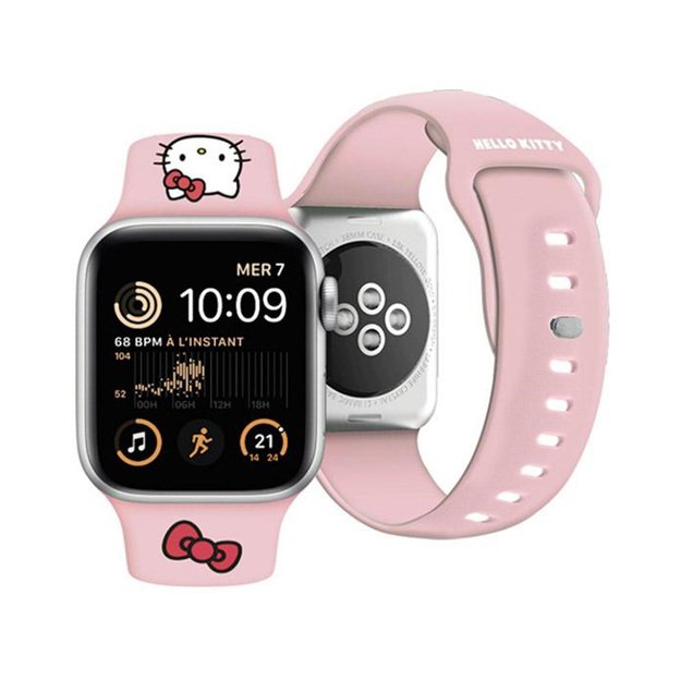 „Hello Kitty“ silikoninė „Kitty“ galvutė – „Apple Watch“ apyrankė, 42/44/45/49 mm (rožinė)