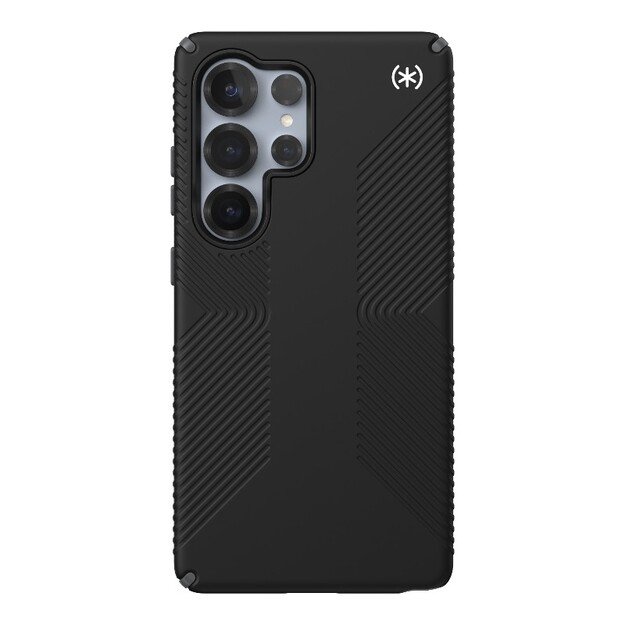 Speck Presidio2 Grip – dėklas, skirtas Samsung Galaxy S25 Ultra (juodas / šiferio pilkas / baltas)