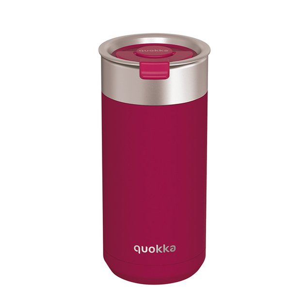 „Quokka Boost“ kavos puodelis - nerūdijančio plieno terminis puodelis su alaus aliejumi 400 ml (Maroon)