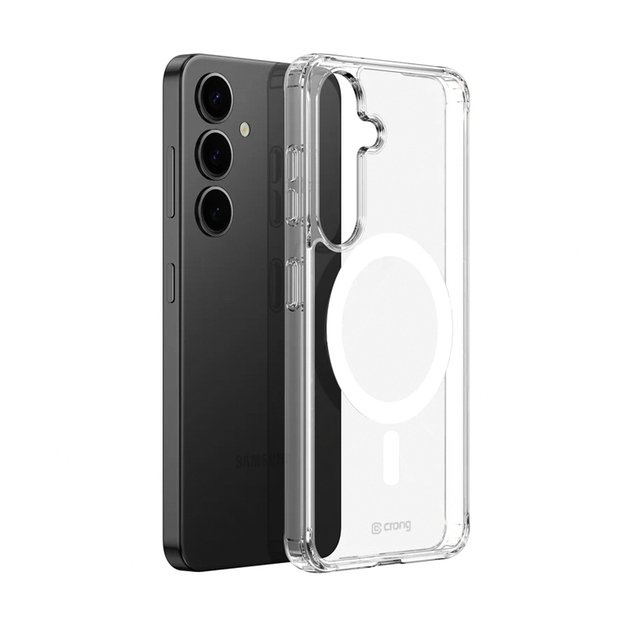 Crong Crystal Shield magnetinis dėklas, skirtas Samsung Galaxy S25 MagSafe (skaidrus) 1