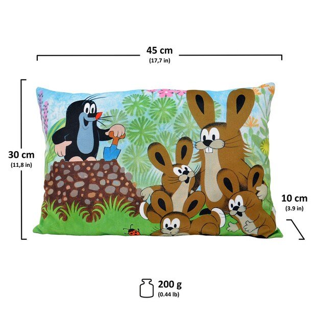 Vaikiška pagalvė Little Mole 45x30 cm kiškiai