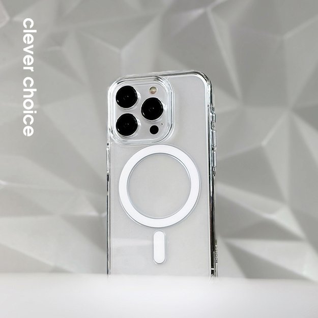 Crong Clear MAG Pro – dėklas iPhone 16 Pro MagSafe (baltas) 3