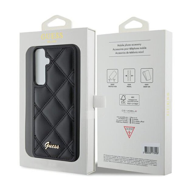 „Guess“ dygsniuotas metalinis logotipas – „Samsung Galaxy S23 FE“ dėklas (juodas) 14