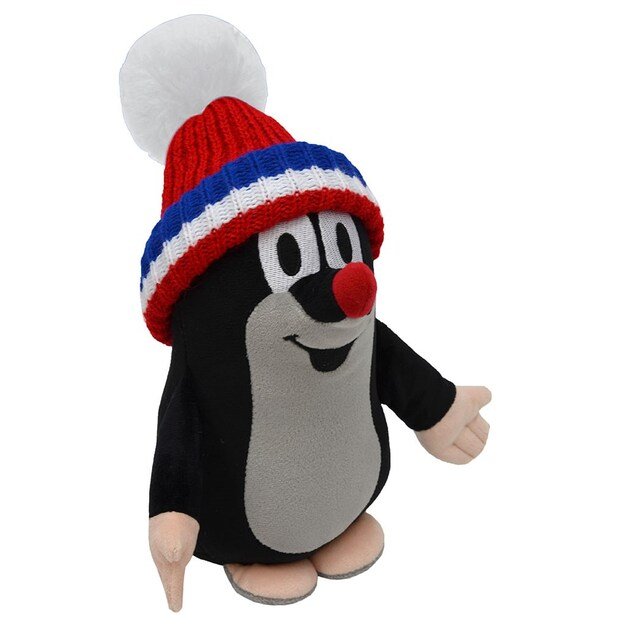 Pliušinis žaislas Little Mole 25 cm beanie raudona trispalvė