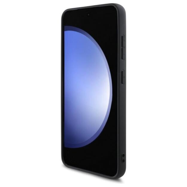 Guess 4G metalinis auksinis logotipas – Samsung Galaxy S24 FE dėklas (rudas)