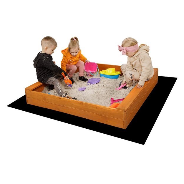 Vaikiška medinė smėlio dėžė su suolais Baby Mix 120x120 cm
