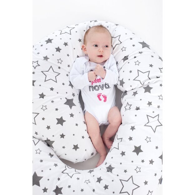 Universali žindymo pagalvė, pilka C New Baby Stars formos