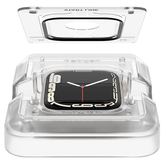 „Spigen Proflex EZ FIT“ 2 vnt. pakuotė – ekrano apsaugos, skirtos „Apple Watch 8 / 7“ (45 mm) (2 vnt.)