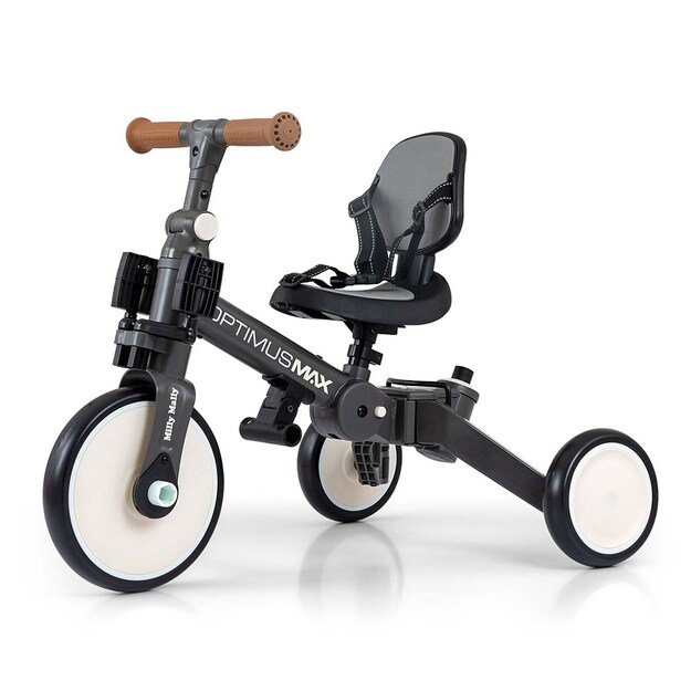 Milly Mally Optimus Max 5in1 tricycle with guide bar dark grey