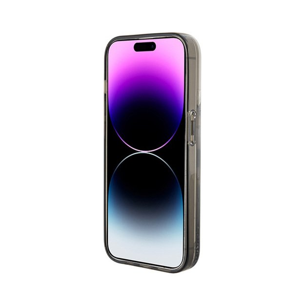 Karl Lagerfeld skystų blizgučių „Choupette“ dėklas – iPhone 15 dėklas (skaidrus)
