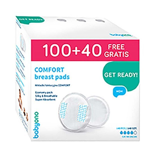 Krūtinės įklotai Baby Ono COMFORT 100+40 vnt. nemokamai