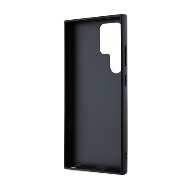 „Guess Grip Stand 4G“ trikampio formos Strass logotipo dėklas – Samsung Galaxy S24 Ultra (rudas)