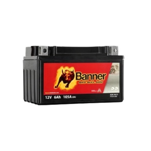 Banner 6Ah Bike Bull AGM 12V 105A akumuliatorius 150x87x95mm  
