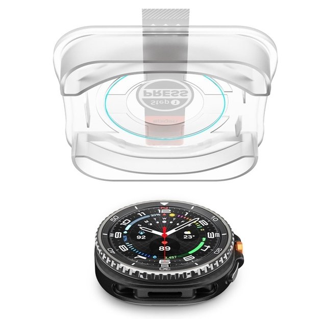 „Spigen GLAS.TR EZ FIT“ 2 grūdinto stiklo dėklas, skirtas „Samsung Galaxy Watch 8 Classic“ (46 mm) (2 vnt.) 2