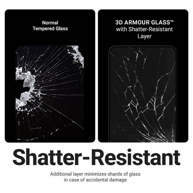 „Crong 3D Armour Glass“ – grūdintas stiklas iPhone 17 + montavimo rėmeliui 10