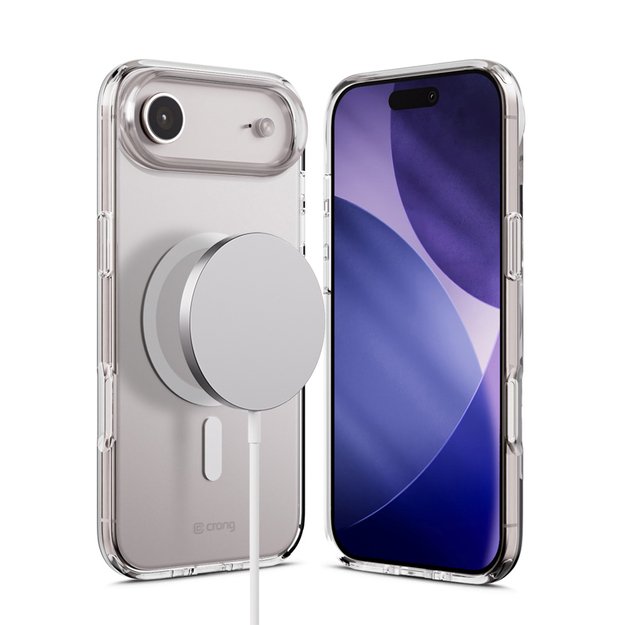 „Crong Clear MAG“ dėklas – „MagSafe iPhone 17 Air“ dėklas (skaidrus)