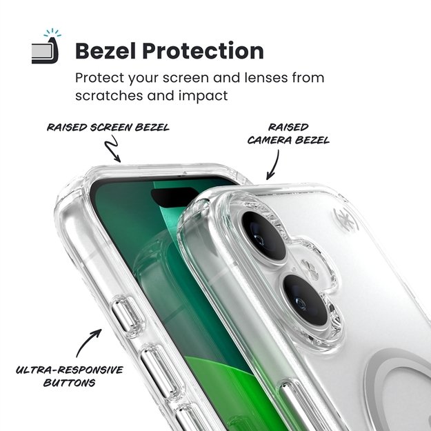 „Speck Presidio Perfect Clear MagSafe“ dėklas iPhone 17 (skaidrus / sidabrinis) 10