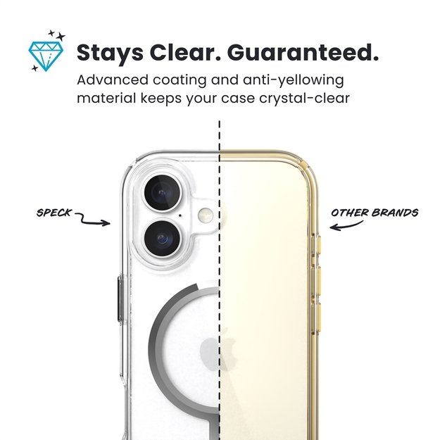 „Speck Presidio Perfect Clear MagSafe“ dėklas iPhone 17 (skaidrus / sidabrinis) 11