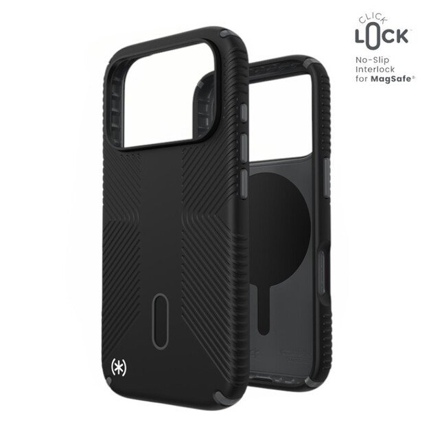 „Speck Presidio2 Grip ClickLock & MagSafe“ dėklas, skirtas „iPhone 17 Pro“ (juodas / pilkas / baltas) 5