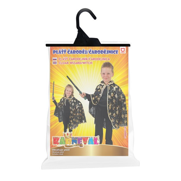 Vaikų kostiumas - raganos apsiaustas su aukso dekoru 2