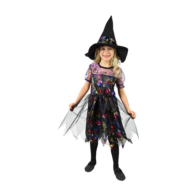 Vaikiškas kostiumas - spalvota ragana (S)