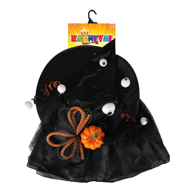 Children costume black witch tutu skirt with hat 2