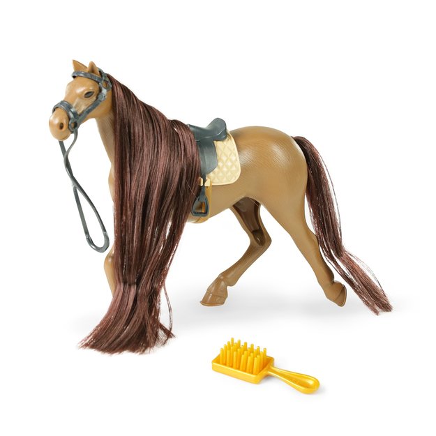 Brown plastic horse with comb 3