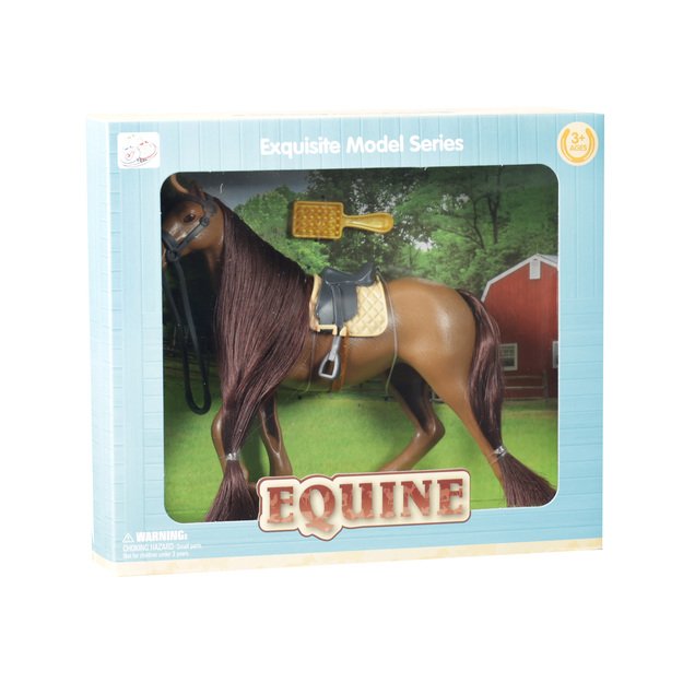 Brown plastic horse with comb 2