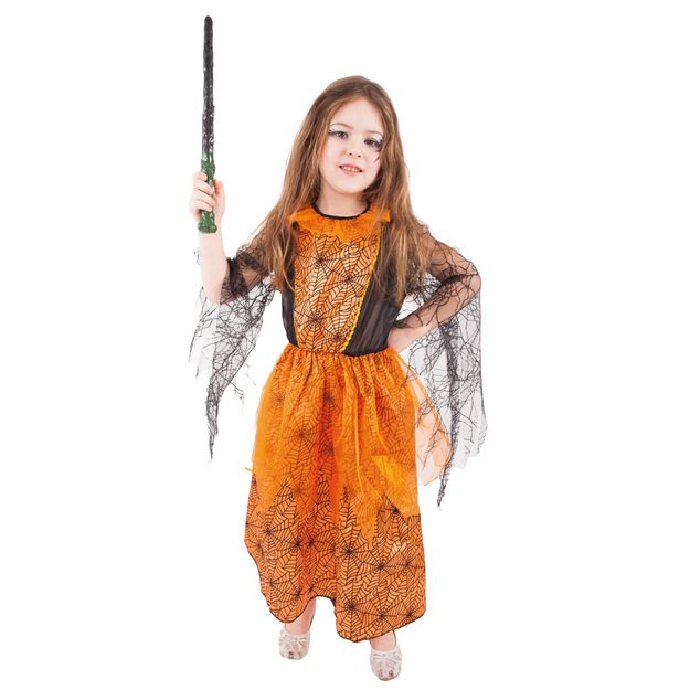 Children costume - witch orange (S) e-pack 1