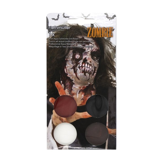 Aqua Kit Zombie (4 x Face Paint/1 Brush)
