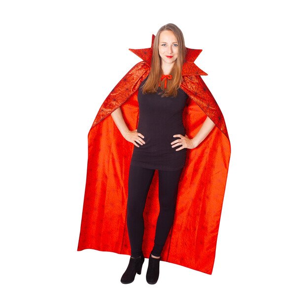 Red witch cloak and hat for adults 2