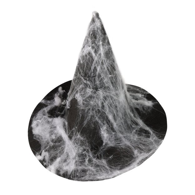 Witch hat with cobweb for adults 1