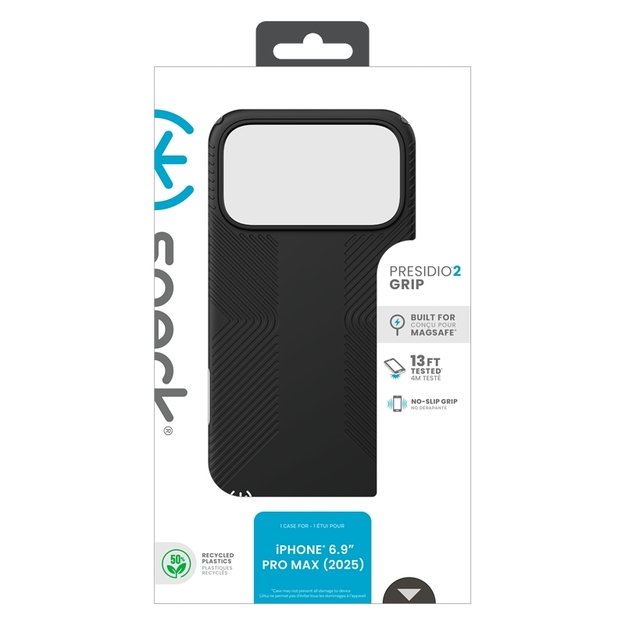 „Speck Presidio2 Grip MagSafe“ dėklas, skirtas „iPhone 17 Pro Max“ (juodas / pilkas / baltas) 11