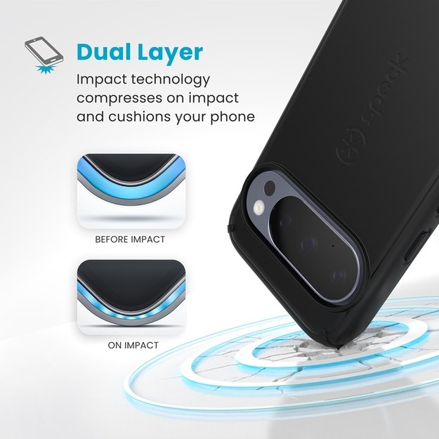 „Speck ImpactHero Slim“ – dėklas, skirtas „Google Pixel 10“ / „Google Pixel 10 Pro“ (juodas) 11