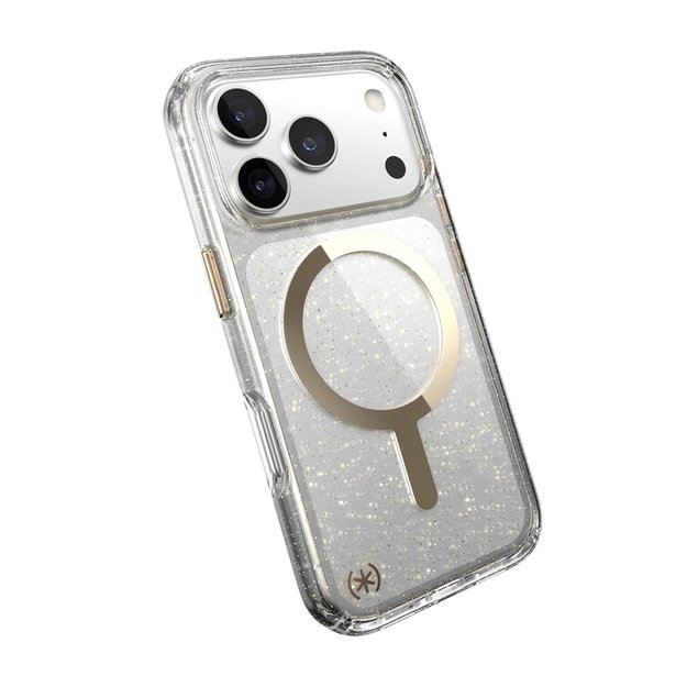„Speck Presidio Lux MagSafe“ dėklas, skirtas „iPhone 17 Pro“ (blizgučiai / metalinis aukso spalvos) 7