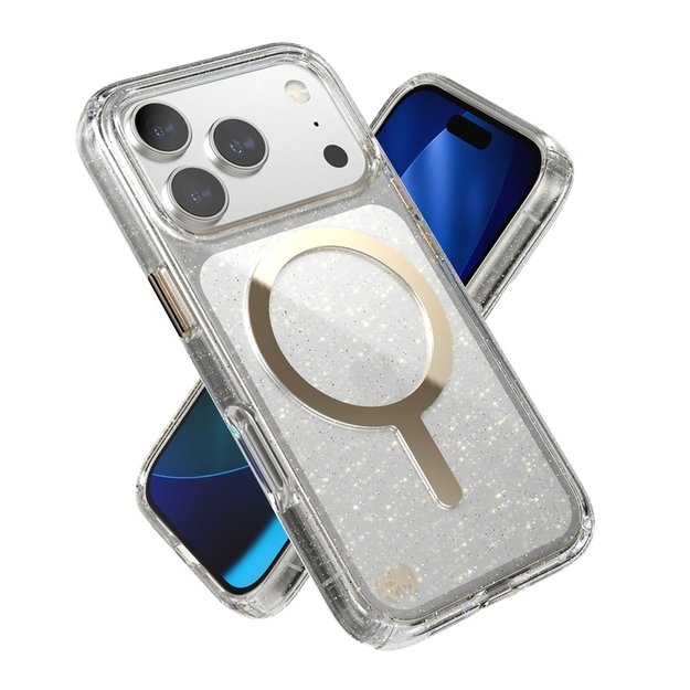 „Speck Presidio Lux MagSafe“ dėklas, skirtas „iPhone 17 Pro“ (blizgučiai / metalinis aukso spalvos) 5