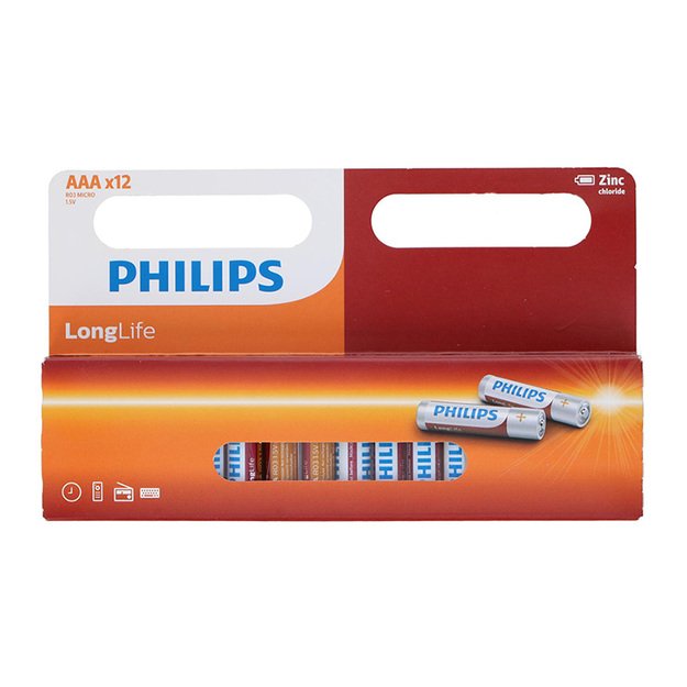 Philips LongLife - AAA / R03 1,5V cinko baterijų rinkinys 12 vnt.