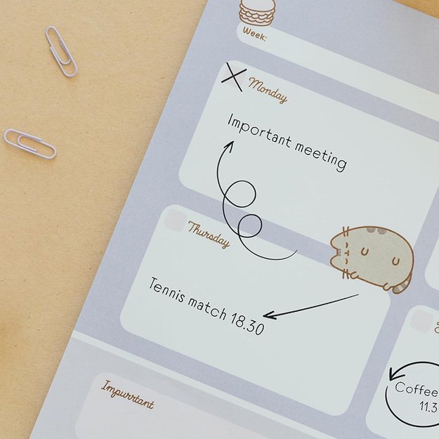 Pusheen – Savaitės planuotojas iš „Moments“ kolekcijos 54 puslapiai A3 11