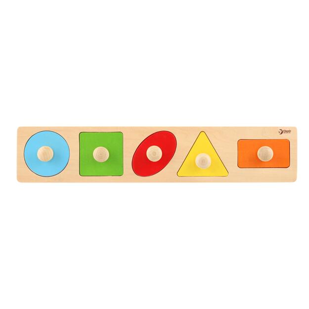 Medinis įdėklas 5 geometrinių figūrų 3