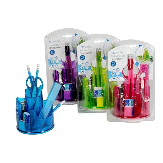 Topwrite – 13 elementų stalinis dėklas (mėlynas) 6
