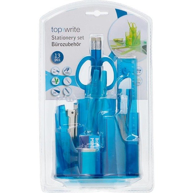 Topwrite – 13 elementų stalinis dėklas (mėlynas) 5