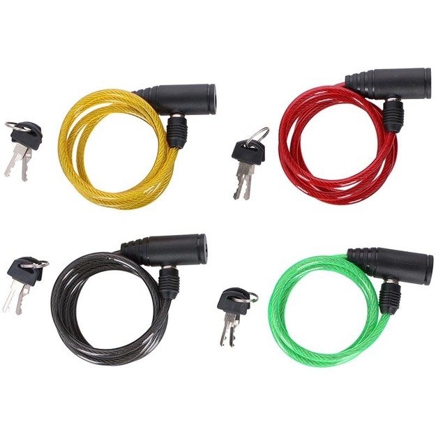 Dunlop – spiralinis dviračio užraktas su raktu (geltona) 10