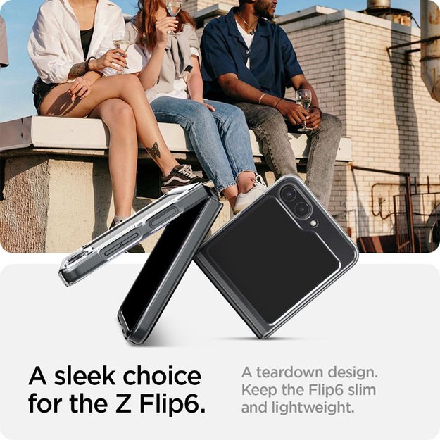 „Spigen Airskin“ – „Samsung Galaxy Z Flip 6 / 7 FE“ dėklas (krištolo skaidrumo) 13