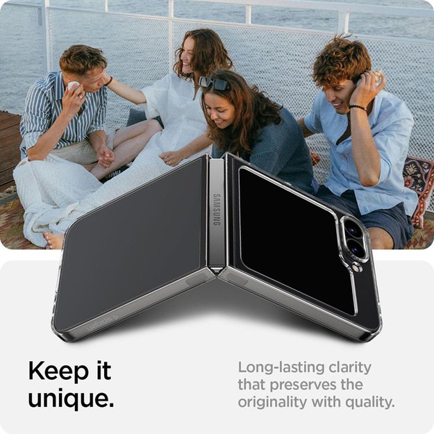 „Spigen Airskin“ – „Samsung Galaxy Z Flip 6 / 7 FE“ dėklas (krištolo skaidrumo) 15