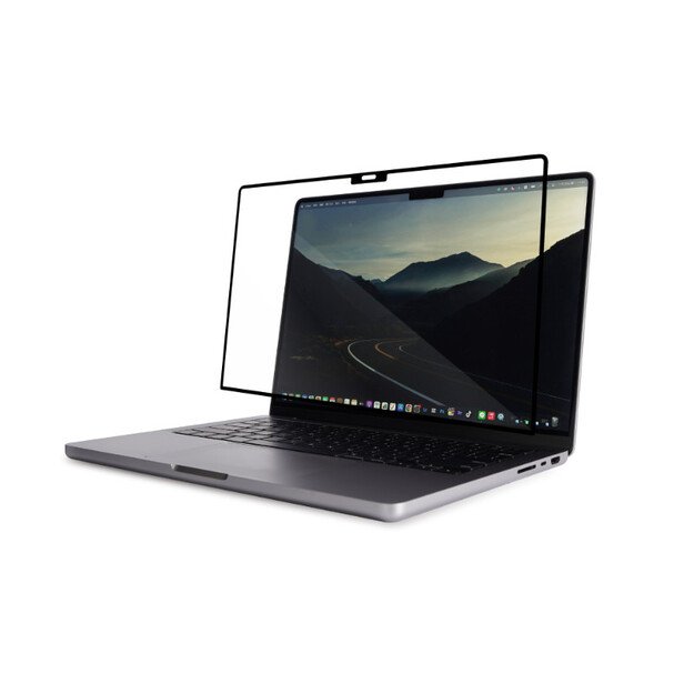 Moshi iVisorXT – ekrano apsauga, skirta MacBook Pro 14 (M3/M2/M1/2023-2021) (juodas rėmelis) 6