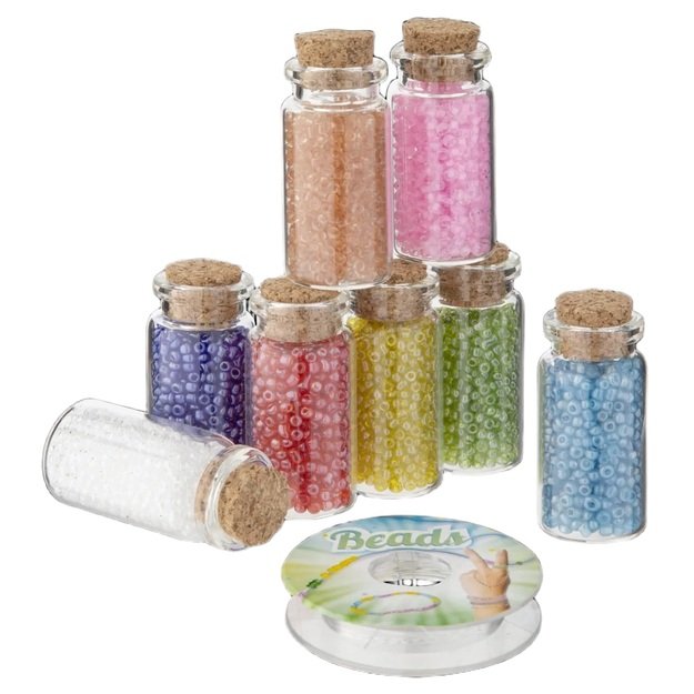 Dekoratyvinių karoliukų rinkinys stiklainiuose 3