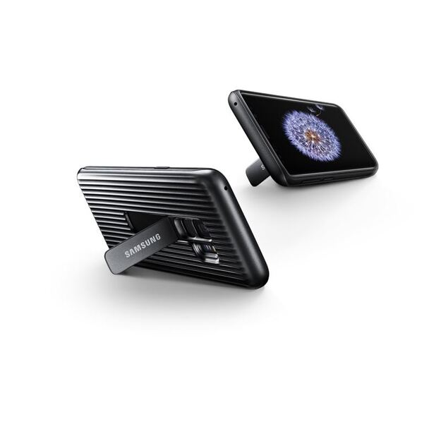 „Samsung“ apsauginis stovas dangtelis – „Samsung Galaxy S9“ dėklas su atrama (sidabrinis) 28